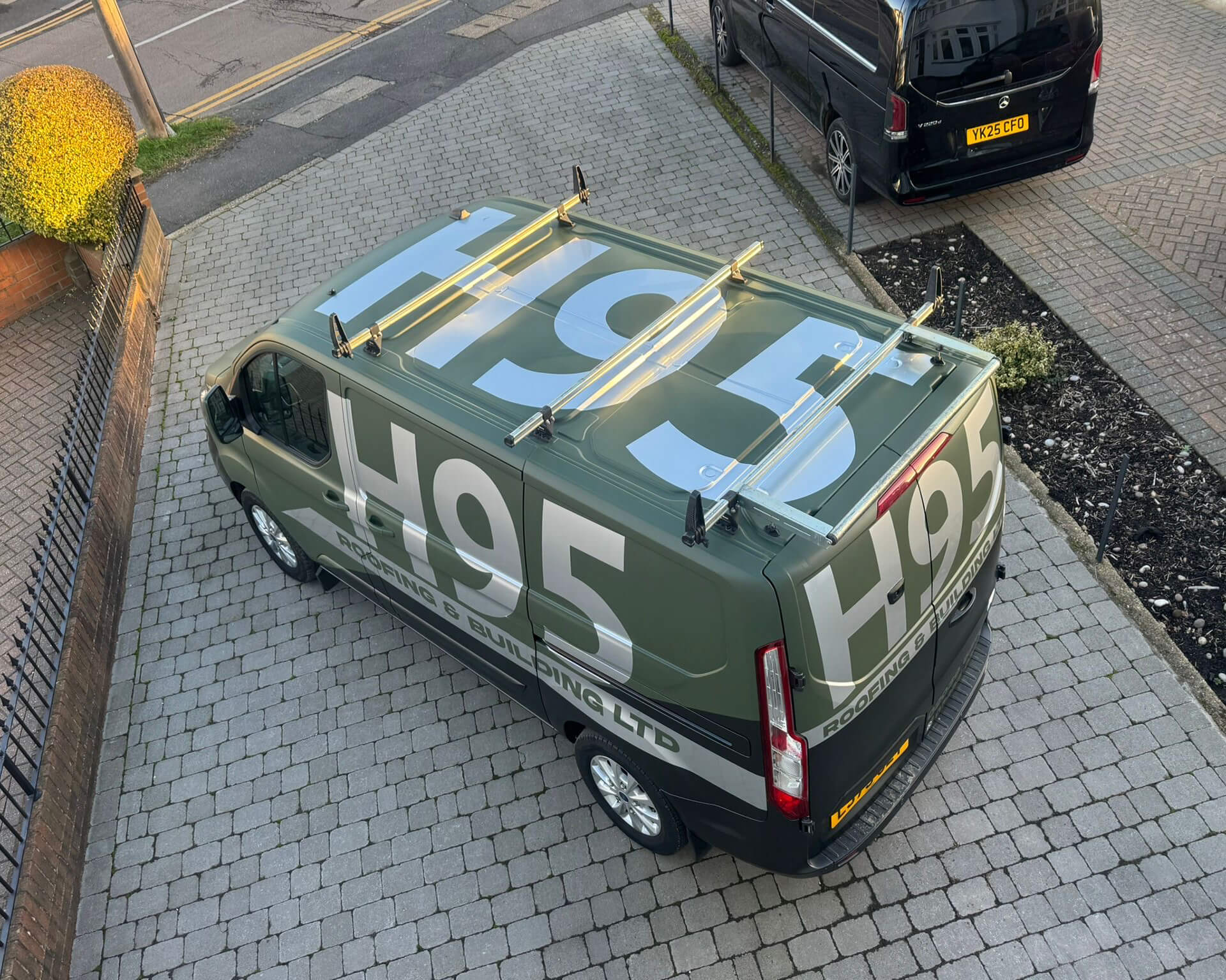 H95 Van for Website H95 Roofing company van for roofing services in SW London